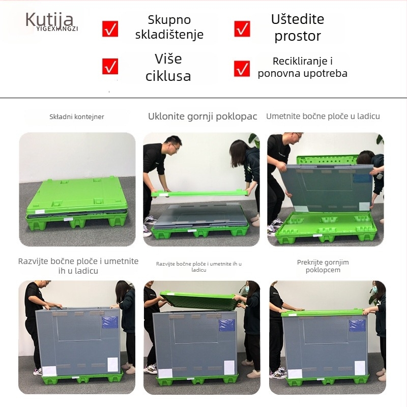 Plastična kutija za pakiranje s pločom od saća — materijal PP; vodootporna; visoke čvrstoće; može se slagati; nosivost 600