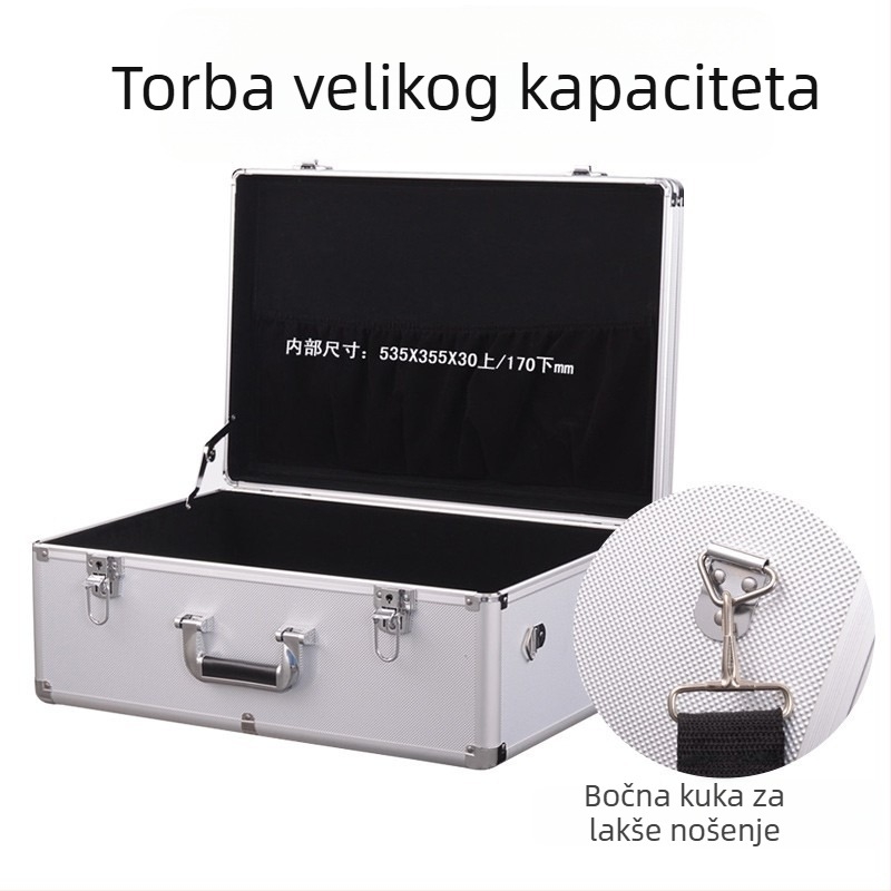 Velika višenamjenska prijenosna kutija za alat – kutija za opremu od aluminijske legure, vodootporna kutija za pohranu
