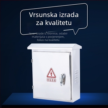 Vanjski zidni ormar za distribuciju od nehrđajućeg čelika, IP65, dimenzije 500x400x180, prilagodljivi krugovi, ormar za prekidače/mrežu