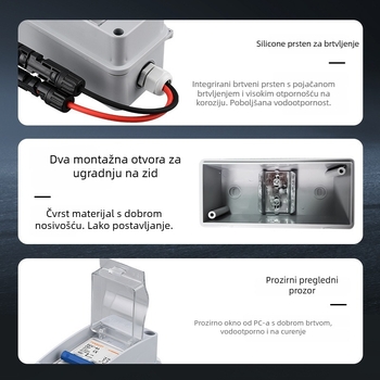 Solarna kombinacijska kutija SMFB – IP65 vodootporna, zidna montaža, kućište ABS+PC, serija SMFB