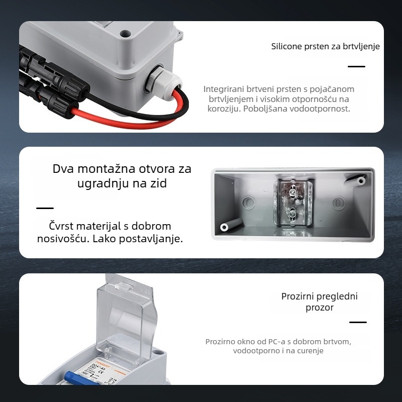 Solarna kombinacijska kutija SMFB – IP65 vodootporna, zidna montaža, kućište ABS+PC, serija SMFB