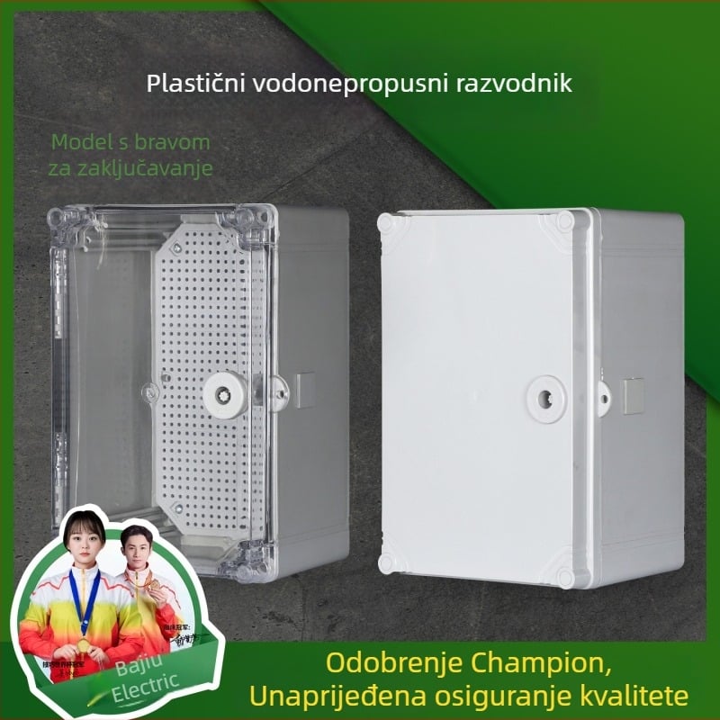Vanjska vodootporna plastična kutija za razdjelnike sa snap-on poklopcem, ABS kućište, IP66, dimenzije 500×400×195 mm, 16 A, CE