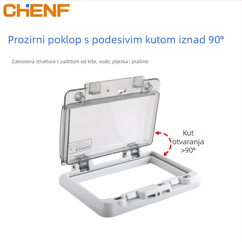 Vodootporan zaštitni prozor za C45 prekidač, pločasti montažni, IP67, PC materijal, debljina ploče 5 mm, CE certifikat