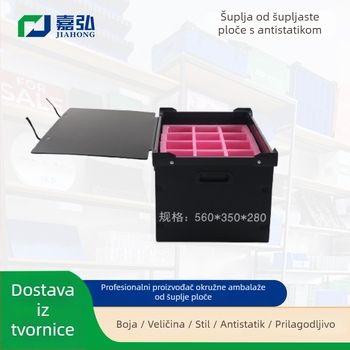 PP kutija za logističko pakiranje od šuplje ploče, ekstrudirani proces, debljina zida 3–6 mm, nosivost 1–50 kg, vodootporna i reciklabilna