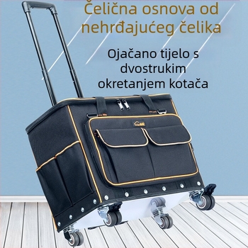Kutija za alate na kotačićima, čvrsta s nehrđajućim dnom, vodootporna, stil šipke