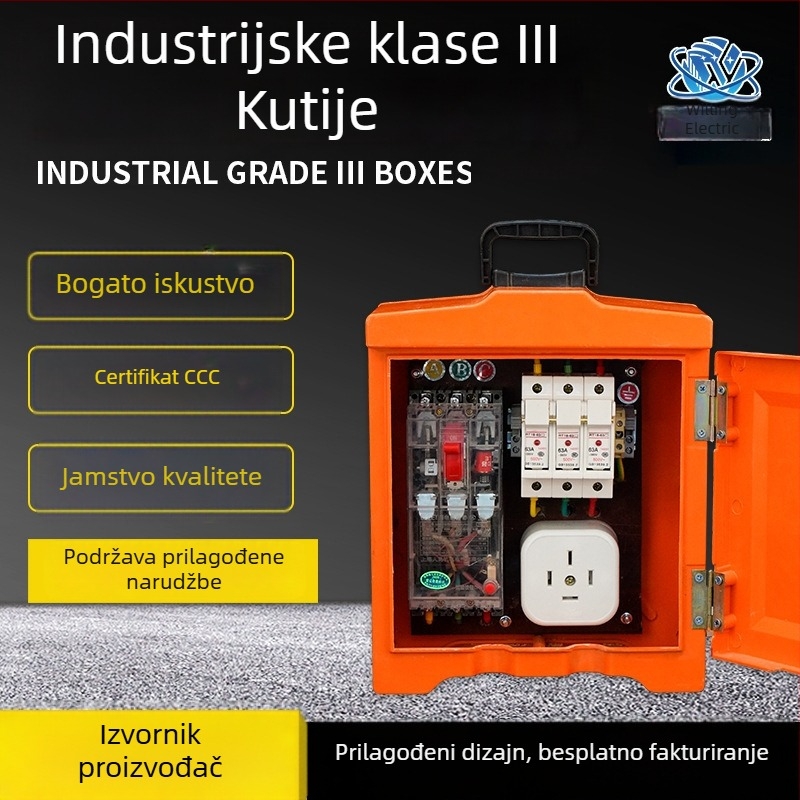 Industrijski vanjski razvodni ormar s tri razine, vodootporan, prijenosna jedinica napajanja i utičnica za rasvjetu, CCC certificirano, prilagodba dostupna