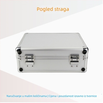 Aluminijska kutija za baterije s prikazom od aluminijske legure — aluminijski okvir, ABS panel, EVA unutrašnjost; ploča 2,8 MDF; nosivost 30