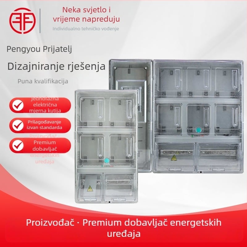Jednofazna kutija za mjerenje, površinska montaža, kućište od hladno valjanog čeličnog lima, serija kutija za mjerenje energije