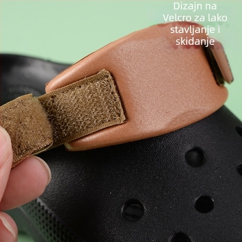 Hyun-Chi casual klompe od platna s odvojivim stražnjim remenom i Velcro dizajnom za vezivanje, za sve sezone (dužina vezice 23 cm)