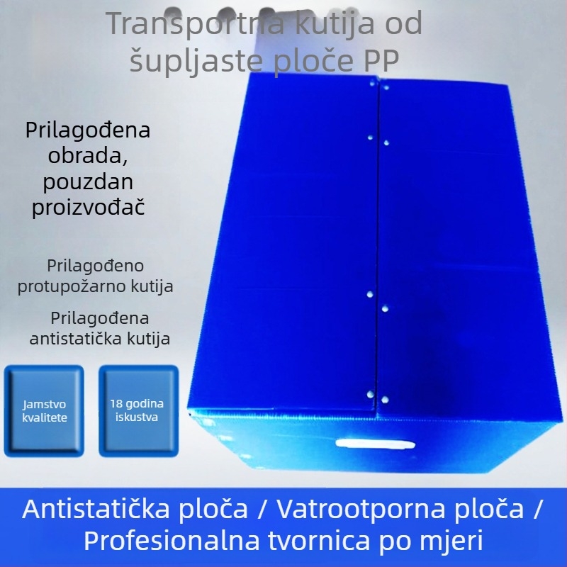 Kutije za skladištenje od PP plastike, vodootporne, visoke čvrstoće; unutarnja veličina i nosivost prilagodljivi; 99% virgin materijal; debljina zida 2–12 mm; mogućnost ispisa logotipa