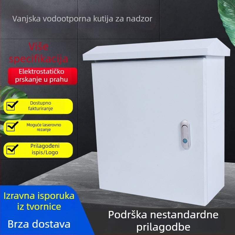 Vanjska kutija za distribuciju za nadzor, vodootporna IP30, kućište od hladno valjanog čelika, montaža na viseću šipku, 1 red, 1 krug