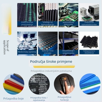 Antistatična šuplja kutija od PP-a, crna, vodootporna i otporna na vlagu, za pohranu PCB komponenti