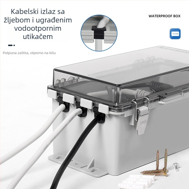 Vanjska kutija za distribuciju energije s ABS kućištem, IP65 vodootporna, 16A, 1 krug, 1 red prekidača, površinska montaža