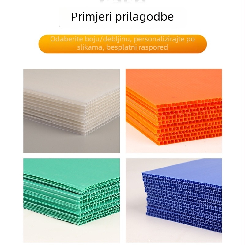 Antistatična šuplja pločasta kutija za prijevoz; vodootporna i otporna na vlagu; PP plast; prilagodljiva debljina zida i unutarnje/ vanjske dimenzije.