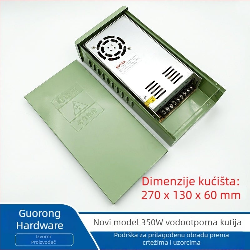 350W vanjsko kišootporno kućište za Mingwei LRS/NES napajanje, montaža vijcima, čelično kućište
