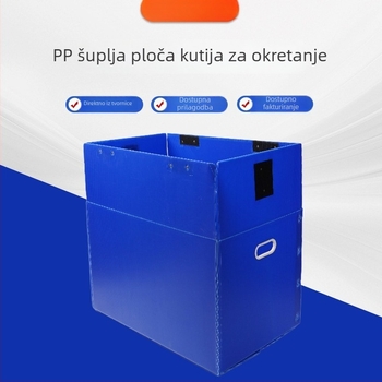 PP šuplja ploča s velikim kapacitetom, vodootporna i otporna na vlagu kutija za prijevoz sa Velcro zatvaračem, sklopiva kutija za preseljenje, kalcij-plastična kutija