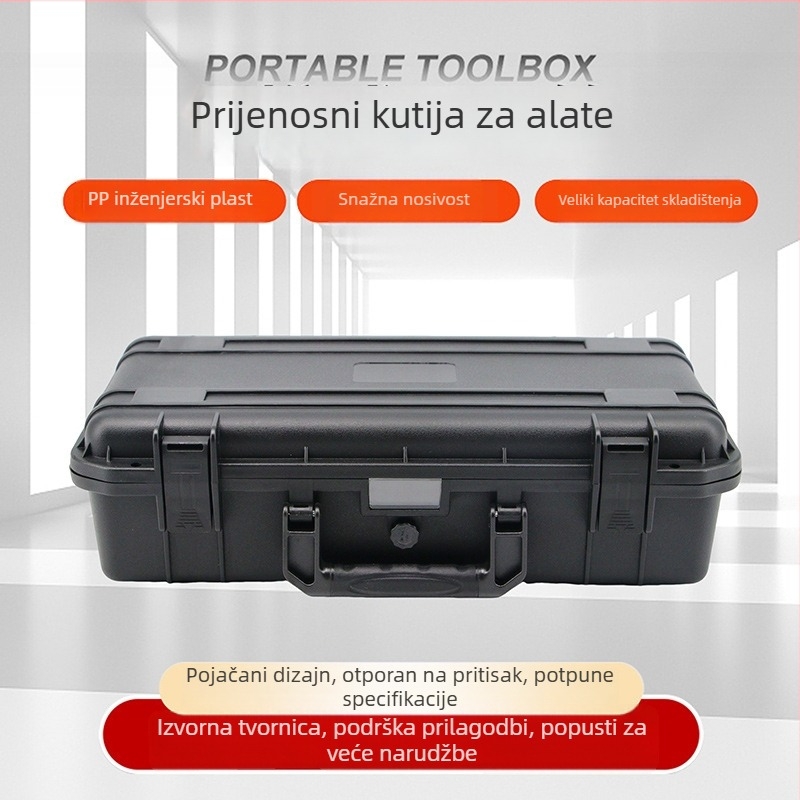 Prijenosna plastična kutija za alate, vodootporna i otporna na vlagu, višefunkcionalna kutija za pohranu alata