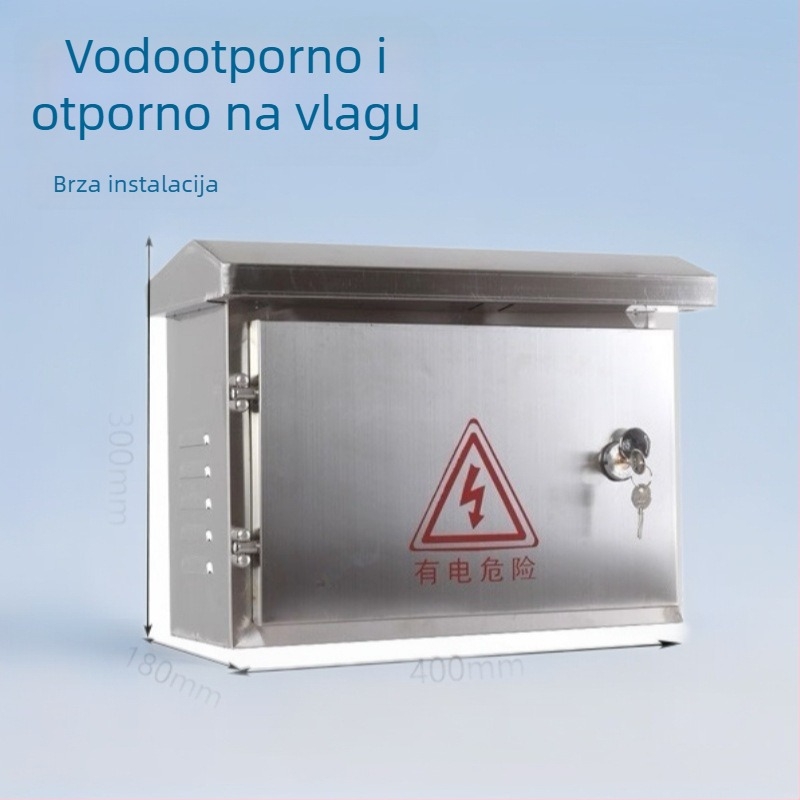 Vanjska kutija za distribuciju od nehrđajućeg čelika 203, zidna montaža, vodootporna i otporna na kišu, kutija za upravljanje i kabeliranje