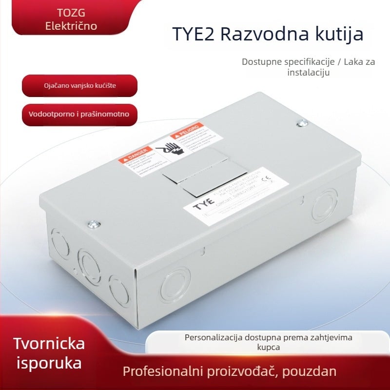Vanjska vodootporna razvodna kutija za 2 kruga, otvorena montaža, 125 A
