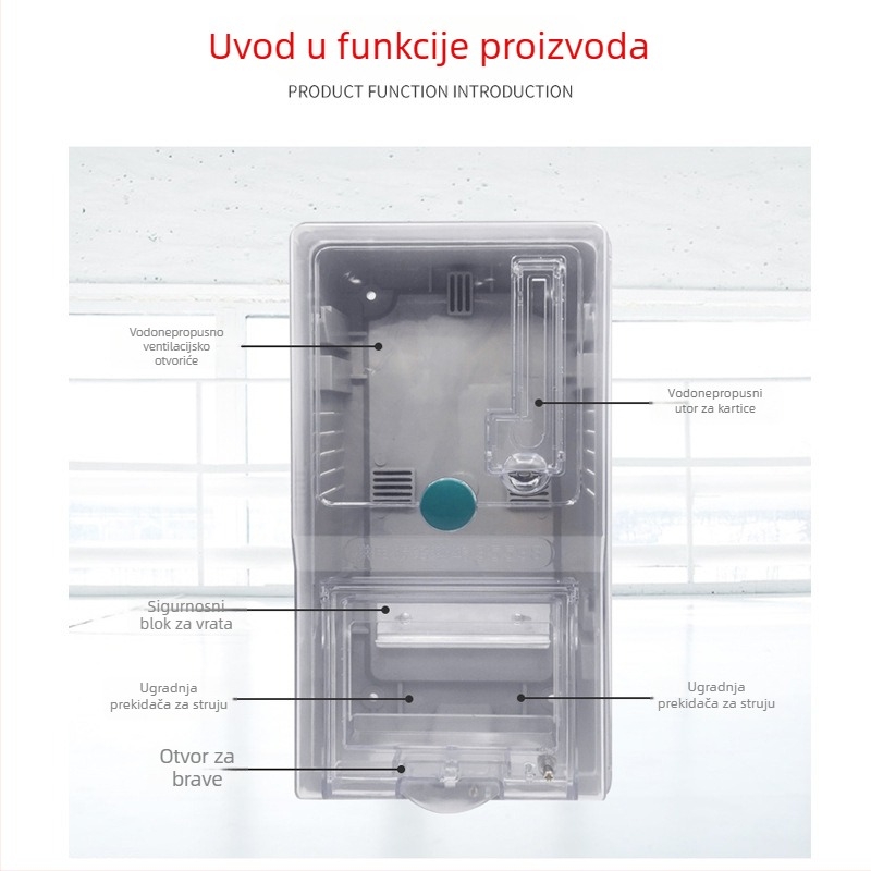 Kutija za električni mjerač, jednofazna, IP20, 63A, 330x175x100 mm, ABS kućište s PC poklopcem