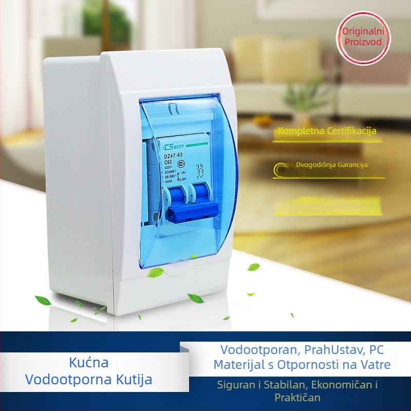 Vodootporna plastična kutija za distribuciju s 2-3 polova, površinska ili skrivena montaža, prozirno kućište