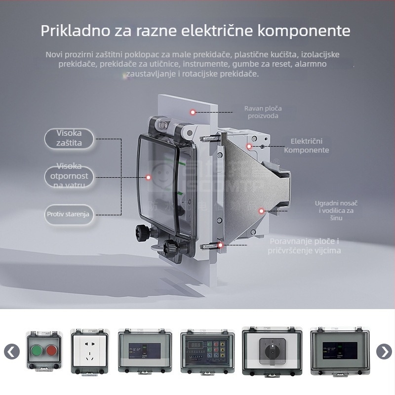 Zaštitni kućište za instrument s prozorom za promatranje — IP67, kućište od polikarbonata, za Fusion prekidač, debljina ploče 3,5 mm