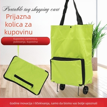 Dvotočka kolica za kupovinu, sklopiva, prijenosna, Oxford platno, nosivost 20 kg