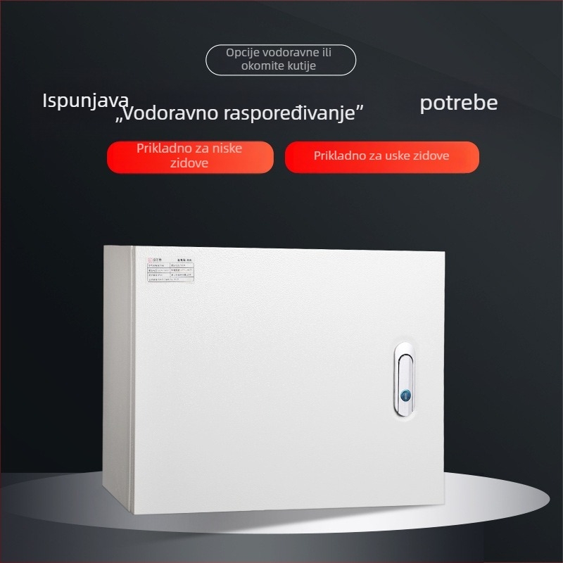 Površinski montirana distribucijska kutija za unutarnju uporabu, kućište od hladno valjanog čeličnog lima, IP65, jedna redica prekidača, Foundation Box serija Weltai