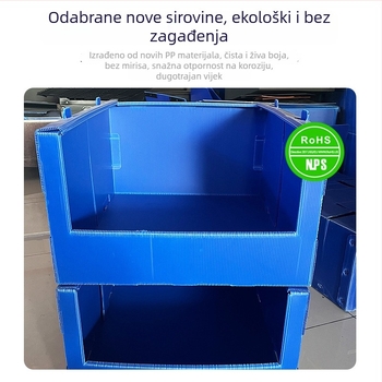 PP šuplja pločasta kutija za skladištenje, vodootporna i otporna na vlagu, sklopiva, s kosim otvorom