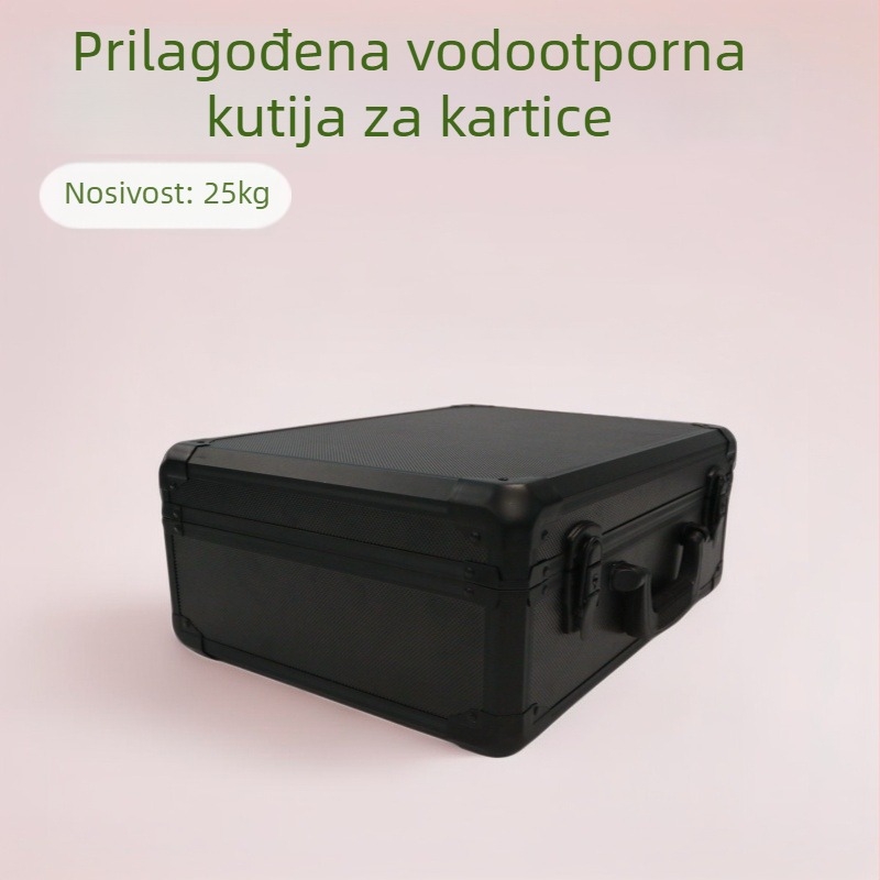 Kutija za sportske kartice s aluminijskim okvirom, ABS pločom i ABS površinom, prilagođeni unutarnji, kapacitet 5 kartica
