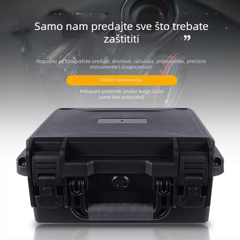 Ojačani zaštitni kovčeg za alate i instrumente, višefunkcionalna kutija za opremu, vodootporna, otporna na vlagu i tlak, kutija za pohranu objektiva.