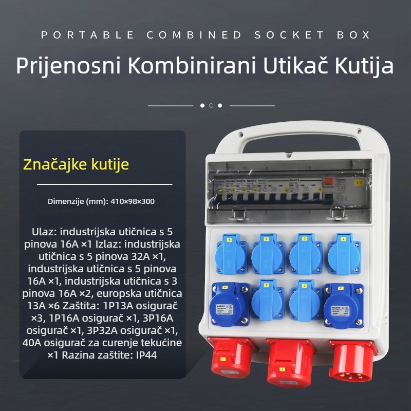 Industrijska vanjska kutija za distribuciju, prijenosna kutija za održavanje napajanja, vodootporna kutija utičnica