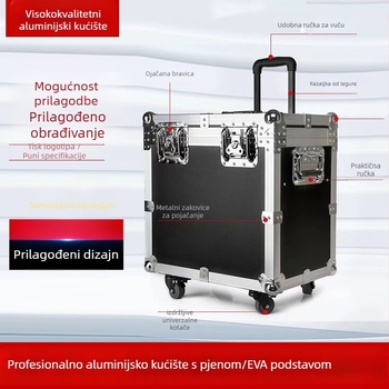 Aluminijski flight case za opremu, s kotačićima, vodootporan, otporan na udarce, kamuflažni završetak