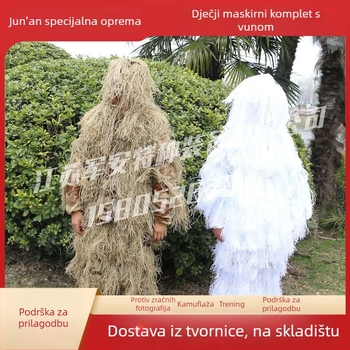 Ghillie kamuflažni kombinezon, vuneni uzorak, cijele godine, za odrasle, unisex, za preživljavanje u terenu