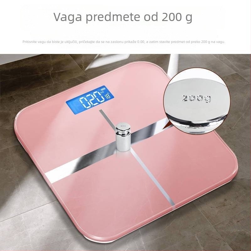 Vaga za tjelesnu težinu sa staklenim kućištem - pametna, za odrasle, jednostavan dizajn, Yingmi