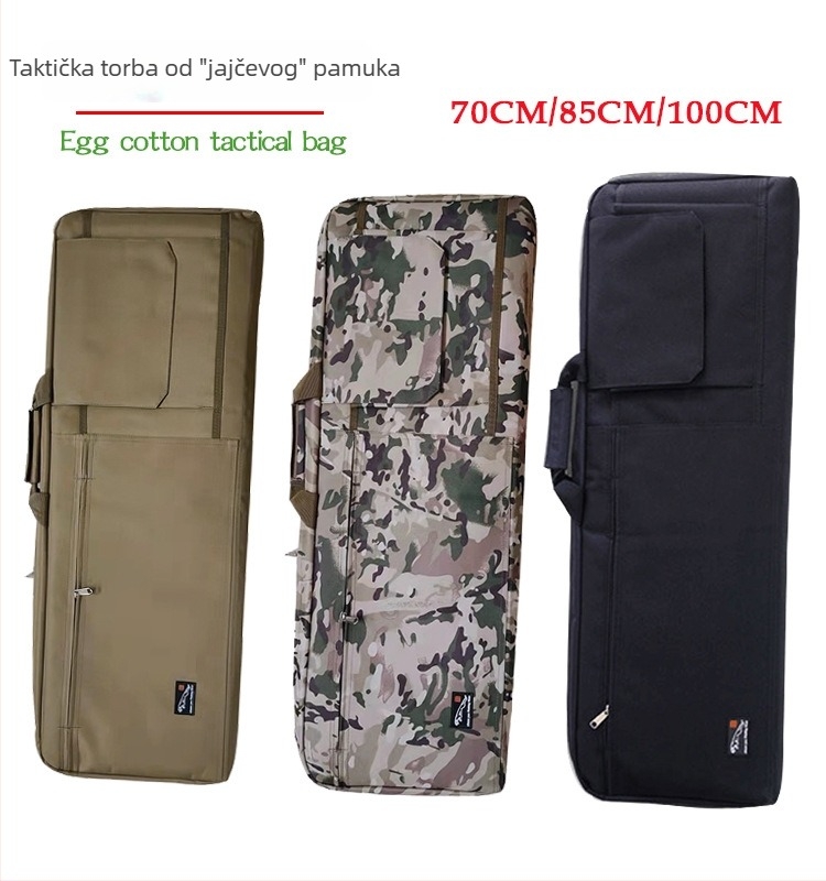 Taktička torba preko ramena u vojnom stilu, diagonala traka, 85 cm duljine, debeli jastuk od oblika jajeta, oprema za ribolov, vodootporna