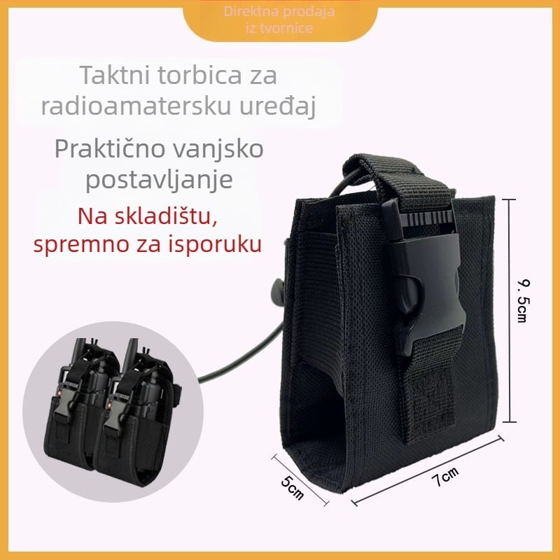 Taktička torbica za radiostanicu i višenamjenska torba za opremu — platno, podstava od poliestera, ultra lagana, otporna na habanje, proširiva, gradski minimalistički stil