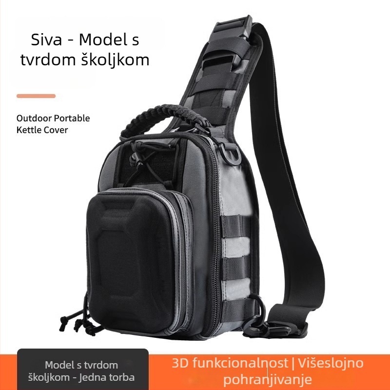 Taktička torba za prsa s jednim ramenom - vojni kamuflažni uzorak, Oxford tkanina, Unisex, Otporna na habanje, Proširiva