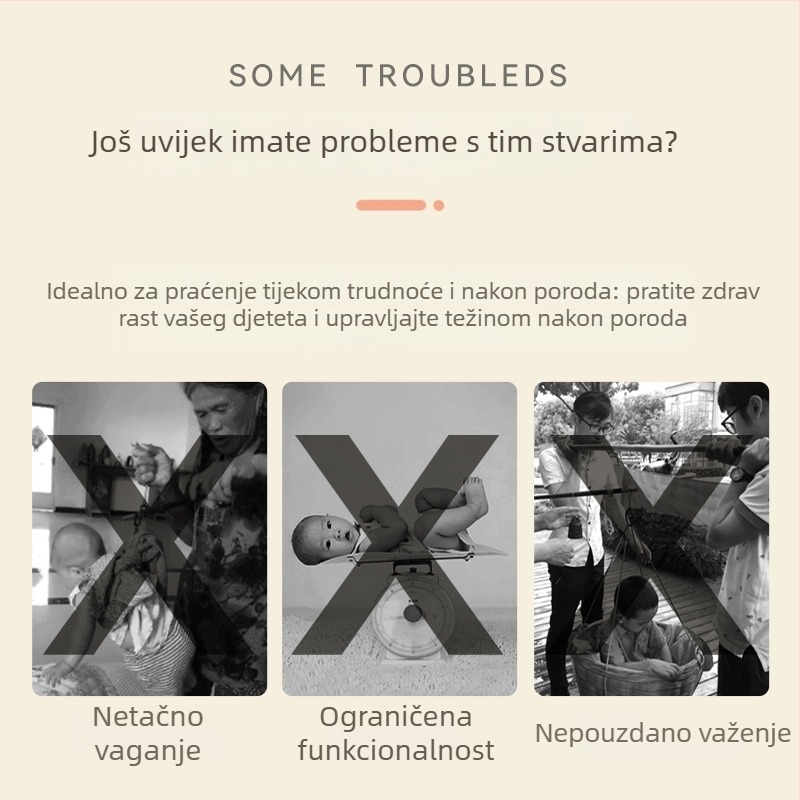 Nova kompaktna kućna vaga za bebe, višenamjenska, jednim klikom nuliranje, visoka preciznost mjerenja težine i postotka tjelesne masti