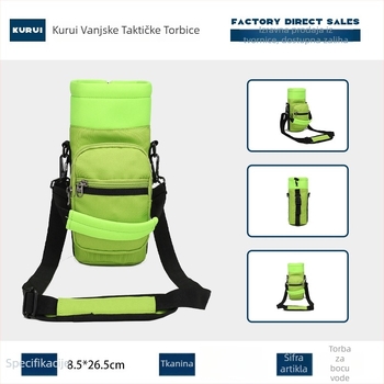 Crossbody taktička torbica za vodu s izolacijom — prijenosna torbica za vodu za kampiranje i planinarenje; materijal: 900D poliester; čvrst PP remen; unisex; vanjski sportovi