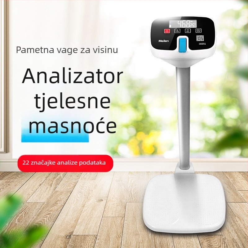 Vaga za visinu i težinu s mjerenjem tjelesne masnoće — digitalna elektronička vaga za odrasle, djecu i studente, kućna uporaba