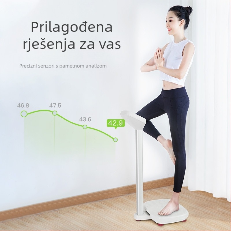 Vaga za visinu i težinu s mjerenjem tjelesne masnoće — digitalna elektronička vaga za odrasle, djecu i studente, kućna uporaba