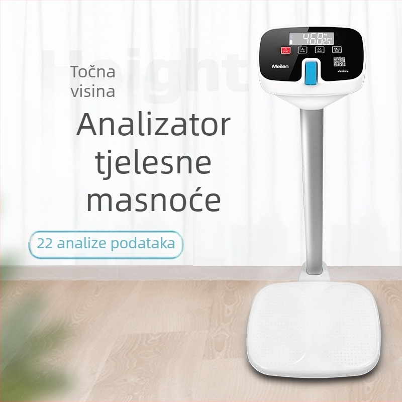 Vaga za visinu i težinu s mjerenjem tjelesne masnoće — digitalna elektronička vaga za odrasle, djecu i studente, kućna uporaba