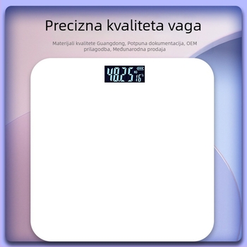 Digitalna kućna vaga visoke preciznosti s mjerenjem tjelesne masnoće i tjelesne vode, 2-inčni zaslon, 220V napajanje