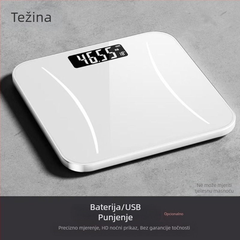 Digitalna kućna vaga visoke preciznosti s mjerenjem tjelesne masnoće i tjelesne vode, 2-inčni zaslon, 220V napajanje