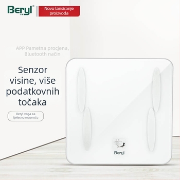 Beryl pametna Bluetooth vaga za tjelesnu masnoću – točna kućna digitalna vaga za mjerenje težine i masnoće