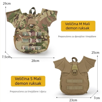 Dječji unisex ruksak Little Devil za vanjske sportove, najlon, taktički maskirni ruksak, marka Wosport