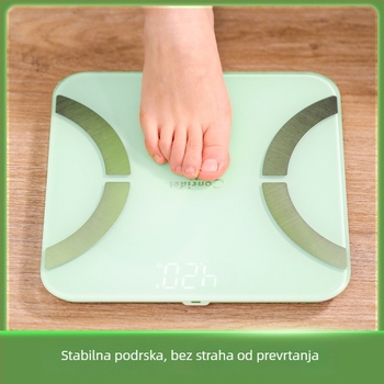 Bluetooth vaga za mjerenje tjelesne masnoće za kućnu teretanu, punjiva, bežično sinkroniziranje podataka, kompatibilno s Androidom i iOS-om, raspon težine 0,2–180 kg