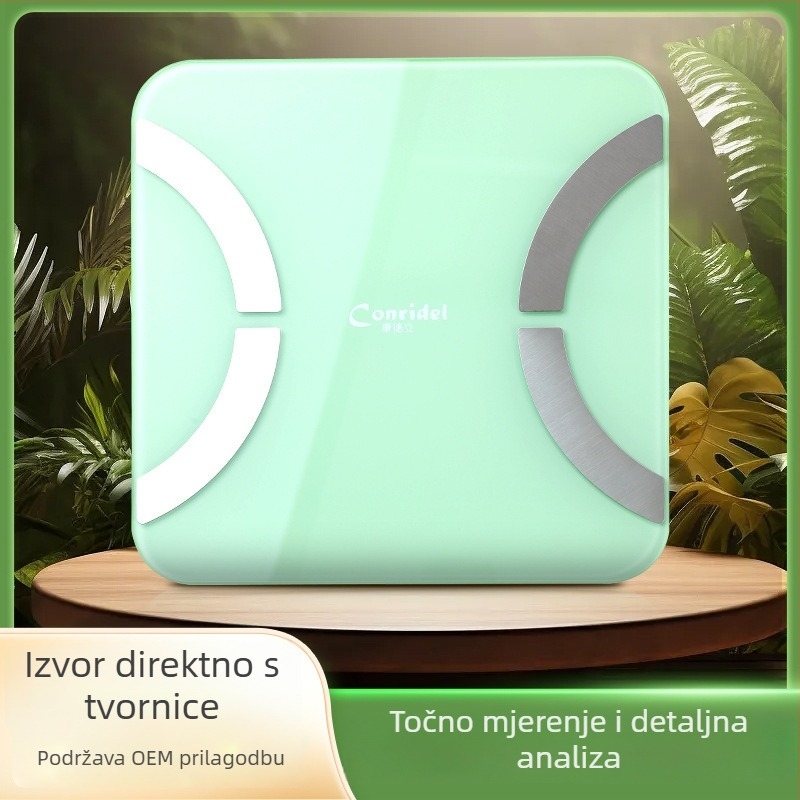 Bluetooth vaga za mjerenje tjelesne masnoće za kućnu teretanu, punjiva, bežično sinkroniziranje podataka, kompatibilno s Androidom i iOS-om, raspon težine 0,2–180 kg
