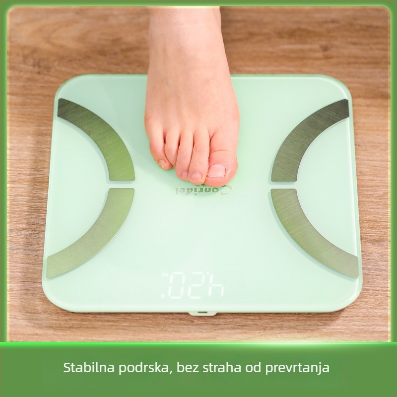 Bluetooth vaga za mjerenje tjelesne masnoće za kućnu teretanu, punjiva, bežično sinkroniziranje podataka, kompatibilno s Androidom i iOS-om, raspon težine 0,2–180 kg